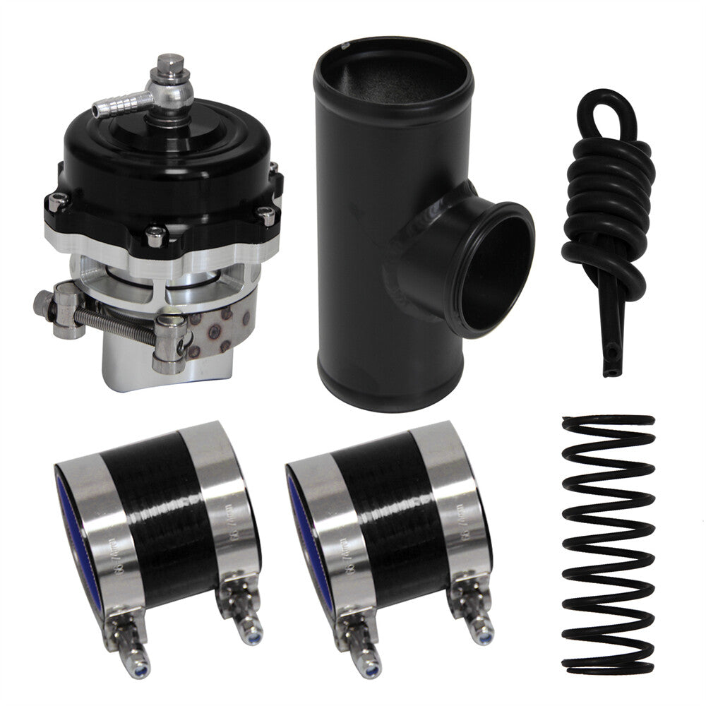 50MM 35PSI Boost V-Band Turbo Blow Off Valve BOV + 2.5'' Flange Pipe Hose Kit