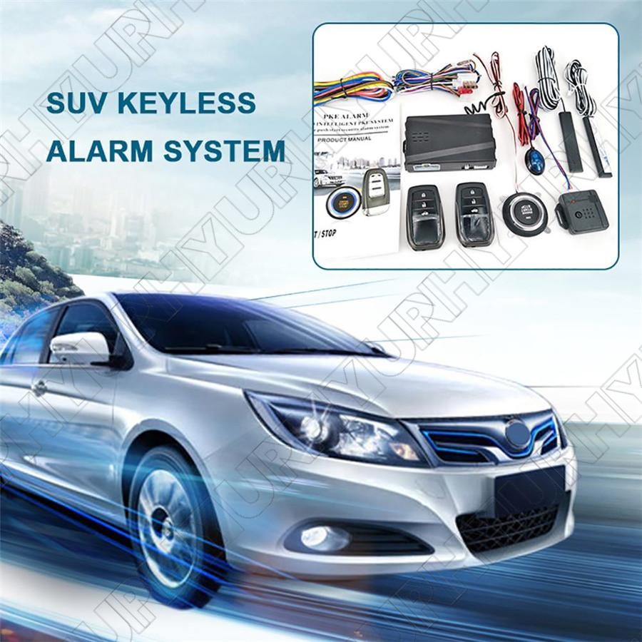 12V Car Auto Keyless Entry Push Button Alarm System Remote Engine Start Stop Kit Q