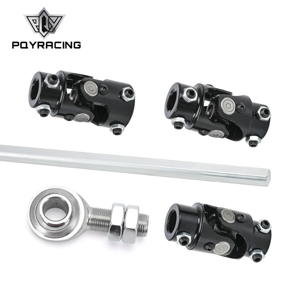 3/4 DD x 3/4 DD Double Steering Universal U Joint Shaft Coupler Black