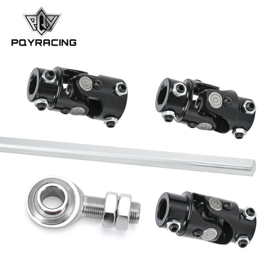3/4 DD x 3/4 DD Double Steering Universal U Joint Shaft Coupler Black