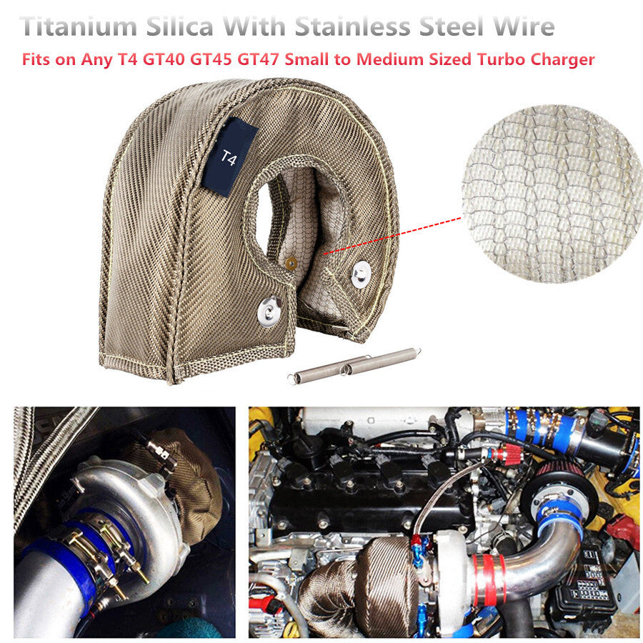 T4 Titanium Silica Stainless Steel Wire Turbo Blanket Shield Barrier Turbocharge Q