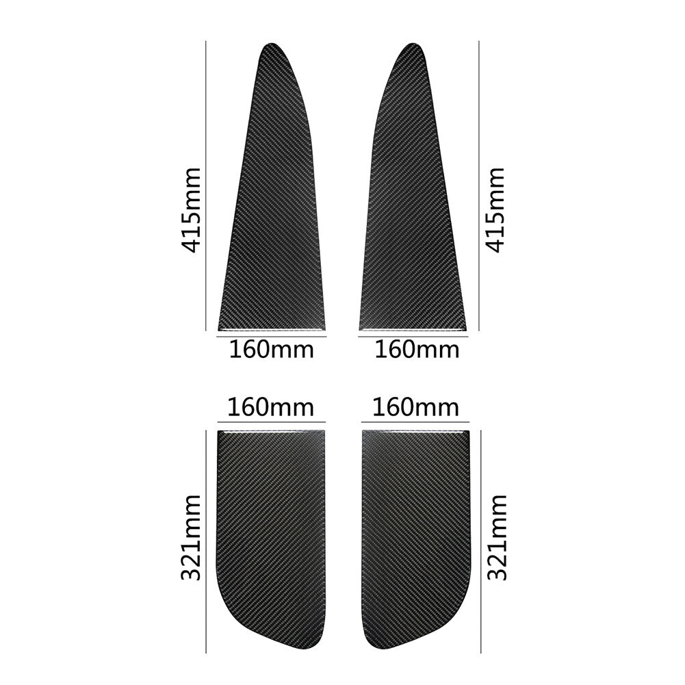 12pcs Carbon Fiber Interior Door Handle Cover Trim For Taycan 2019-2022 v
