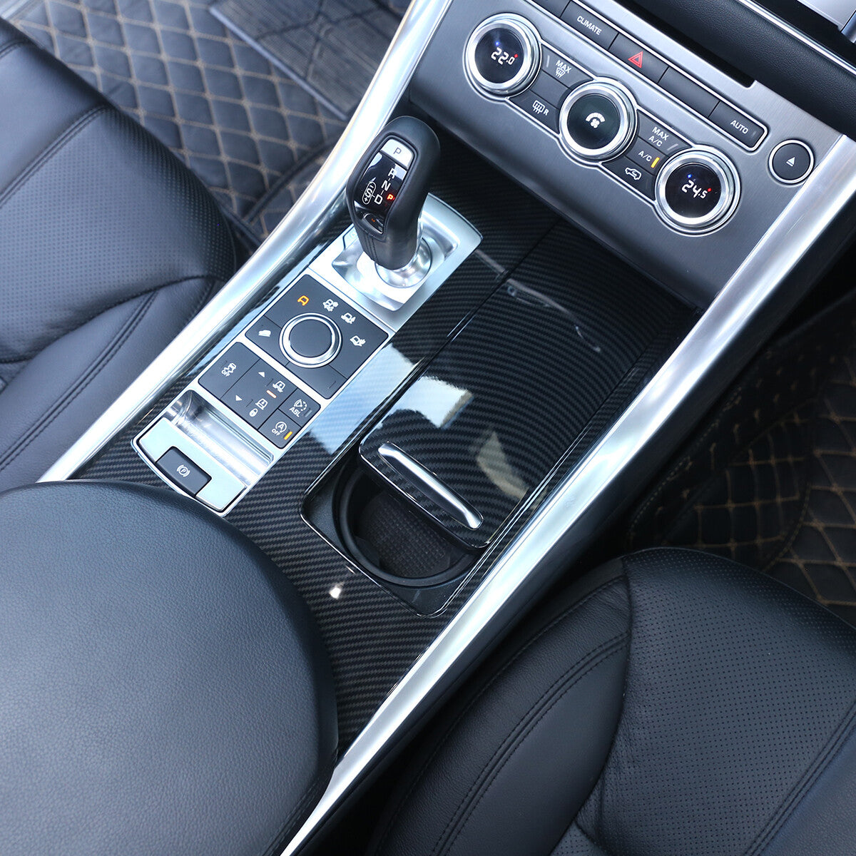 Carbon fiber ABS for Land Rover for Range Rover Sport 2014-2017 center console panel cover trim. n