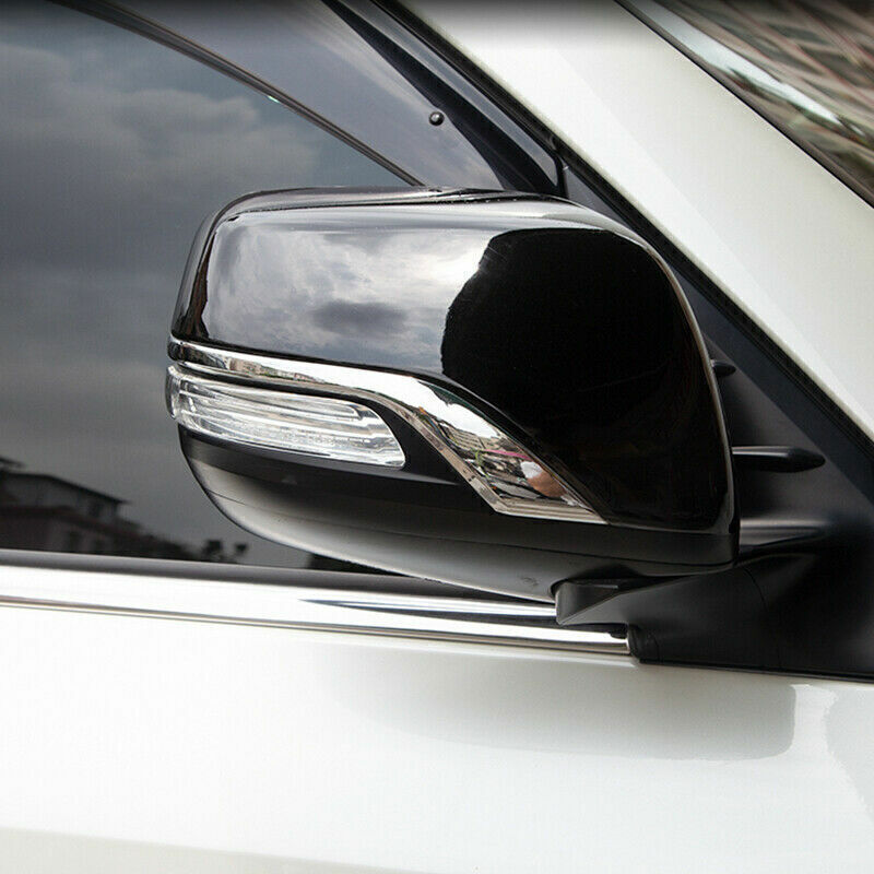 for Land Cruiser LC200 2016-2021 Glossy Black Rearview Mirror Cover Kit Replace