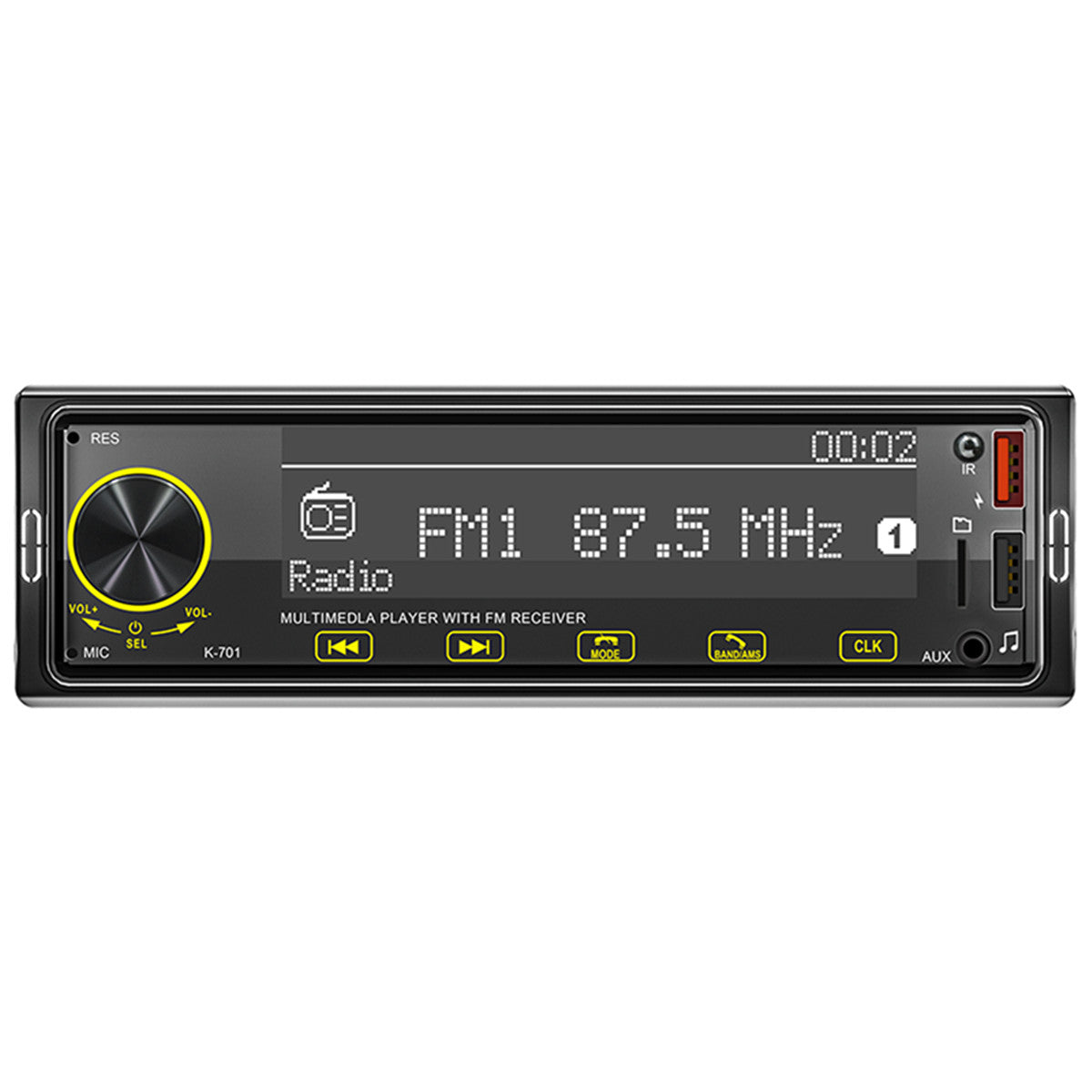 1DIN Car Stereo Radio MP3 Player BT/FM/AUX Input/TF/U Disk Playback Multimedia