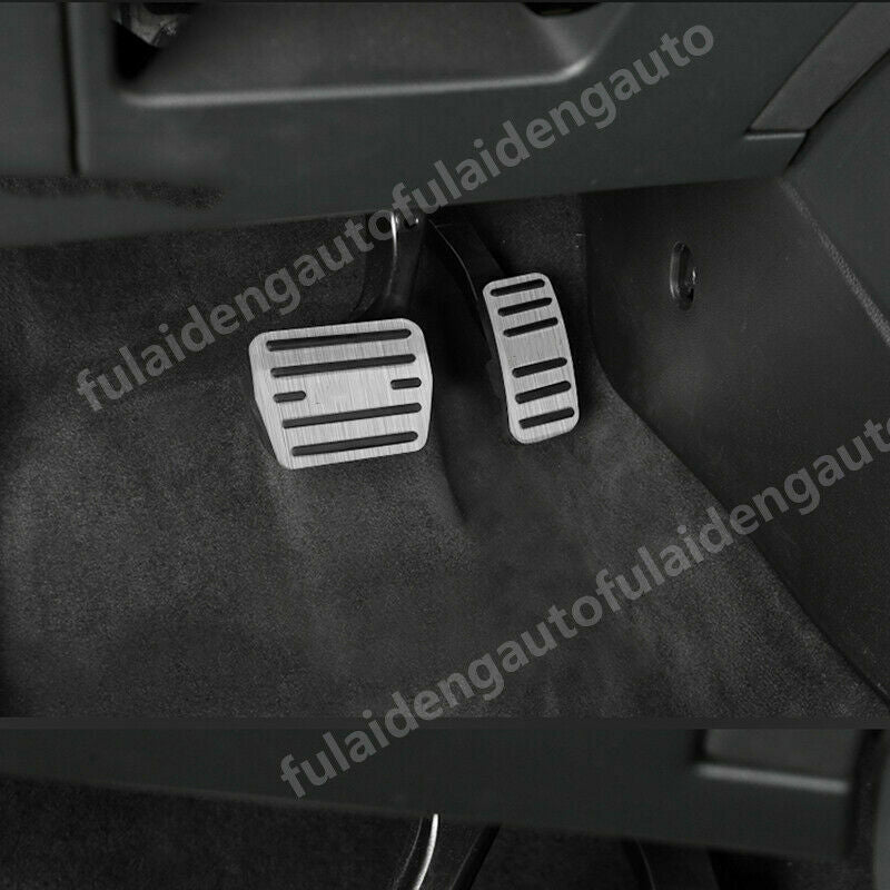 2X for Audi Q3 2019 2020 2021 Silver Car Fuel Brake Foot Rest Pedal Cover Pad