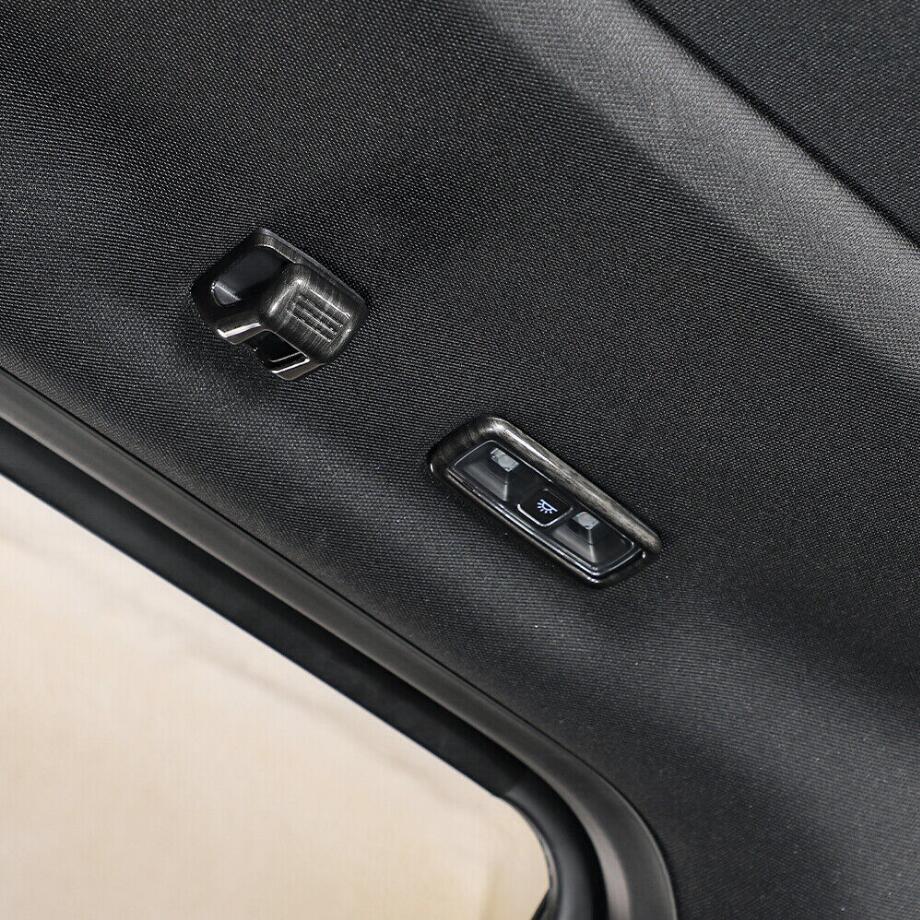 For 2021-2023 F150 Black Wood Grain Rear Reading Light&Roof Hook Cover Trim v