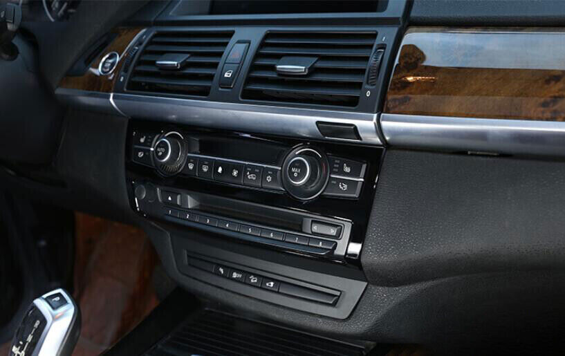 for BMW X5 X6 E70 E71 2008-13 ABS Black Console AC Button Control Frame Trim 1P
