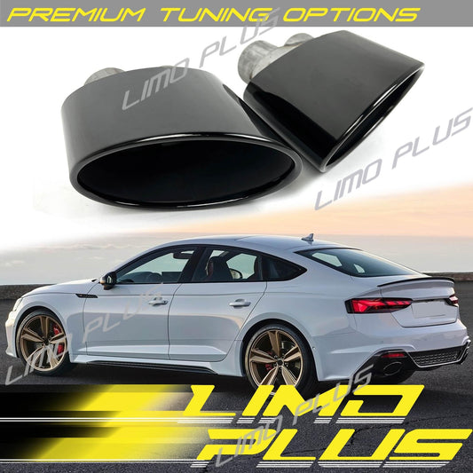 Twin Exhaust Tips Muffler Tailpipes for Audi S3 S4 S5 S6 upgrade to RS3 RS4 RS5 Q