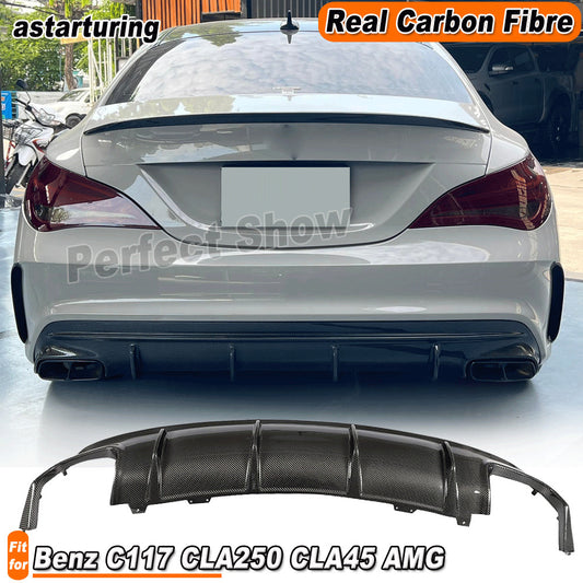 Carbon Rear Bumper Diffuser Spoiler for Benz C117 CLA200 CLA250 CLA45 13-19