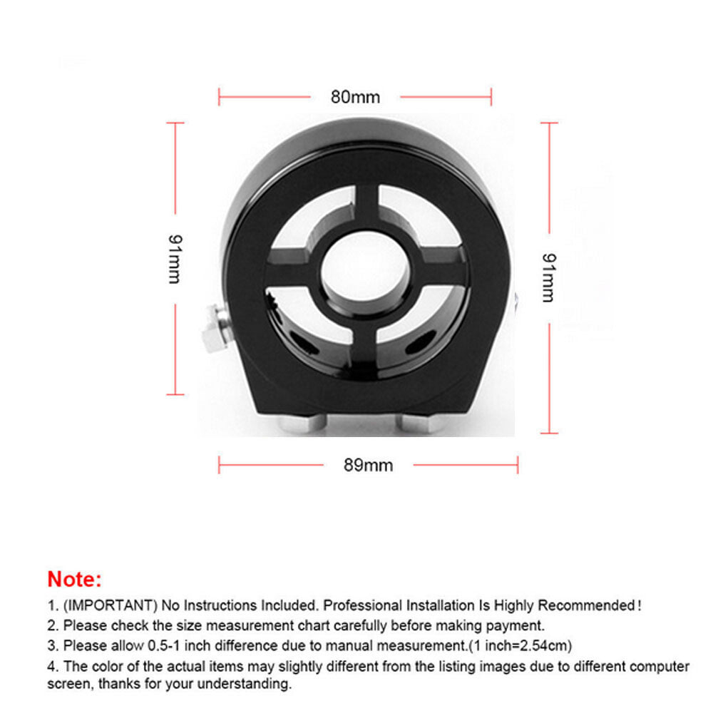 Car Oil Filter Temp Pressure Cooler Gauge Sandwich Plate Adapter Sensor Black Q