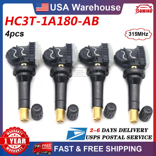 4-pack HC3T-1A180-AB Tire Pressure Monitoring Sensors (TPMS) for Ford Fusion for Lincoln