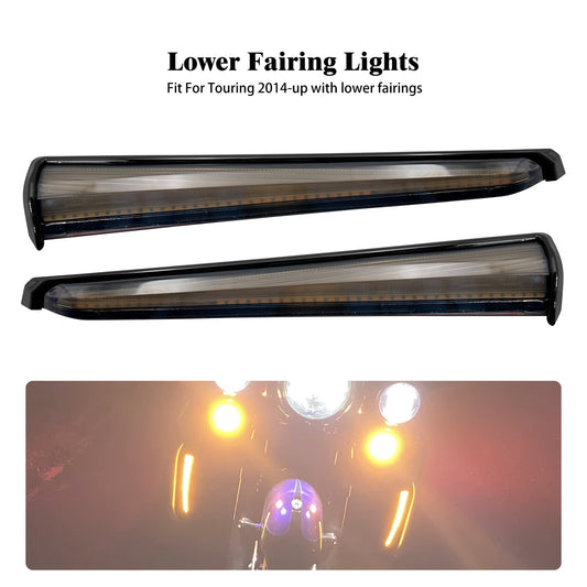 Lower Fairing LED w/ Smoke Lens Turn Signal Light Fits for Harley Touring 14-23 Q