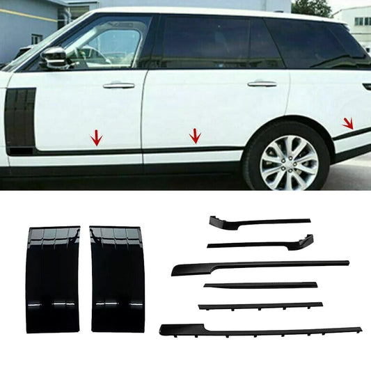 Door Side Body Fender Vent Trim Strip Kit for Range Rover L405 2013-22 Black