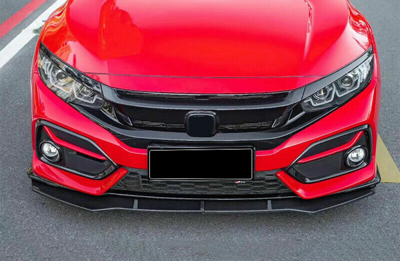 for Honda for Civic Hatchback 2016-2021 Black+ Red Front Fog Light Lamp Frame Cover