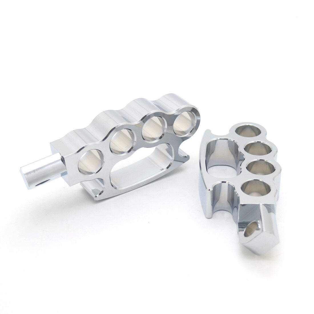 Chrome Control Foot Pegs Flying Knuckle Pegs for Harley Sportster Dyna Softail Q