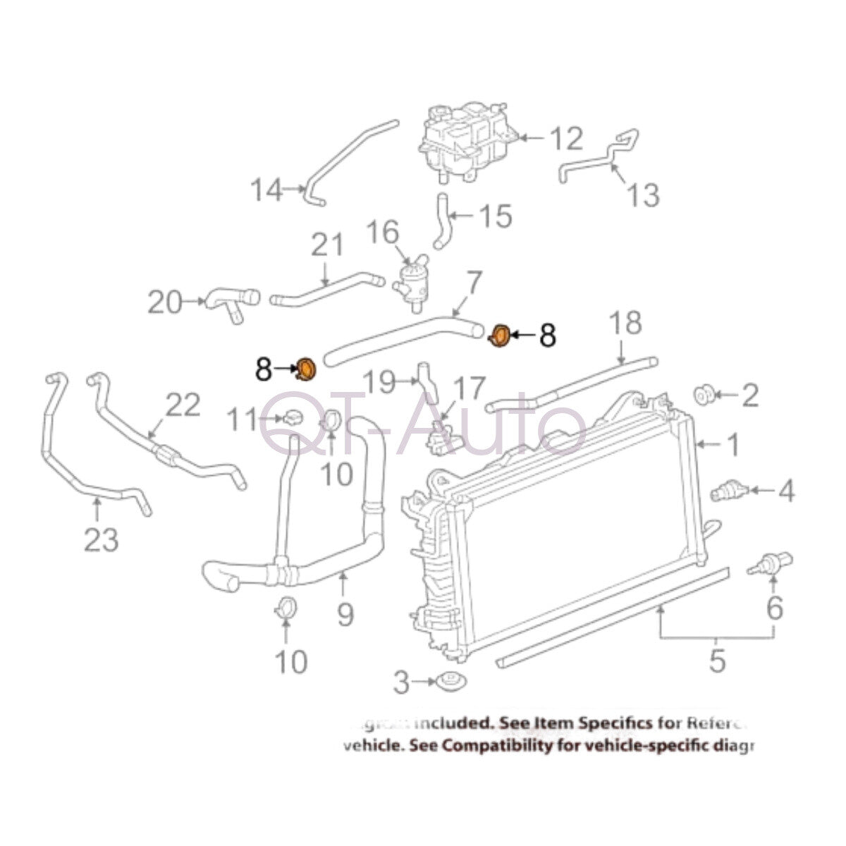  Radiator hose clamps 11516234 for Regal Verano Lacrosse Enclave Terrain HHR- n