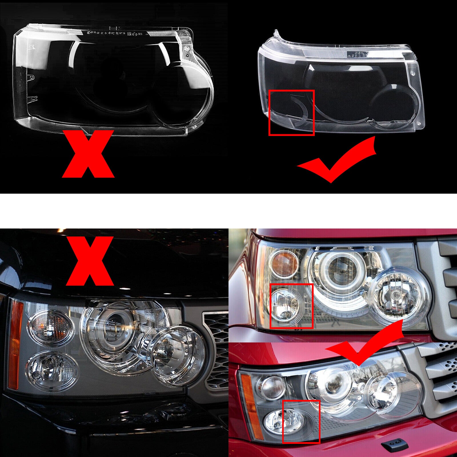 Right headlight lens cap for Land Rover for Range Rover Sport 2006 - 2009