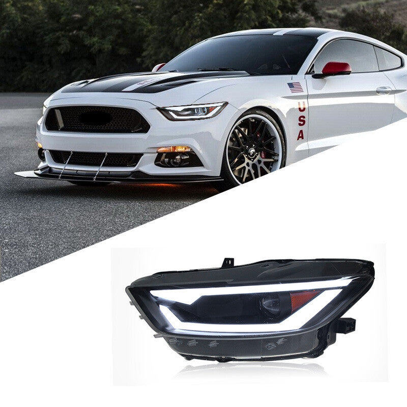 LED headlight assembly retrofit with water-cooled turn signals suitable for 15-17 for Ford for Mustang