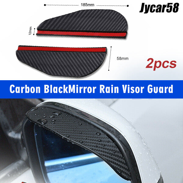 2PCS Carbon Fiber Black Mirror Rain Visor Guard For Car Auto Accessories Eyebrow