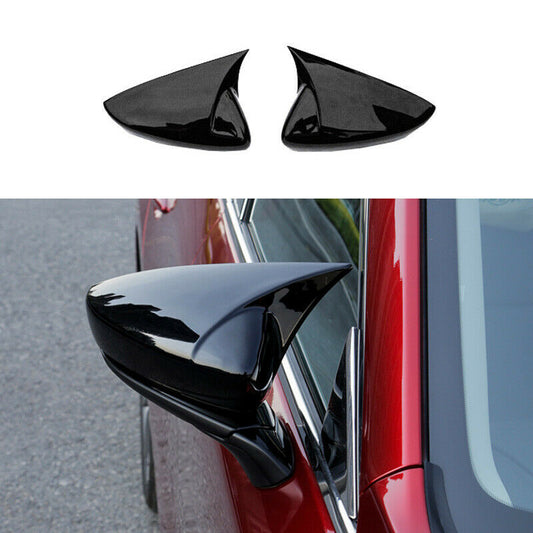 for Mazda 6 Atenza 2020-2021 Black Painted Horn Rear View Mirror Cover Trims New