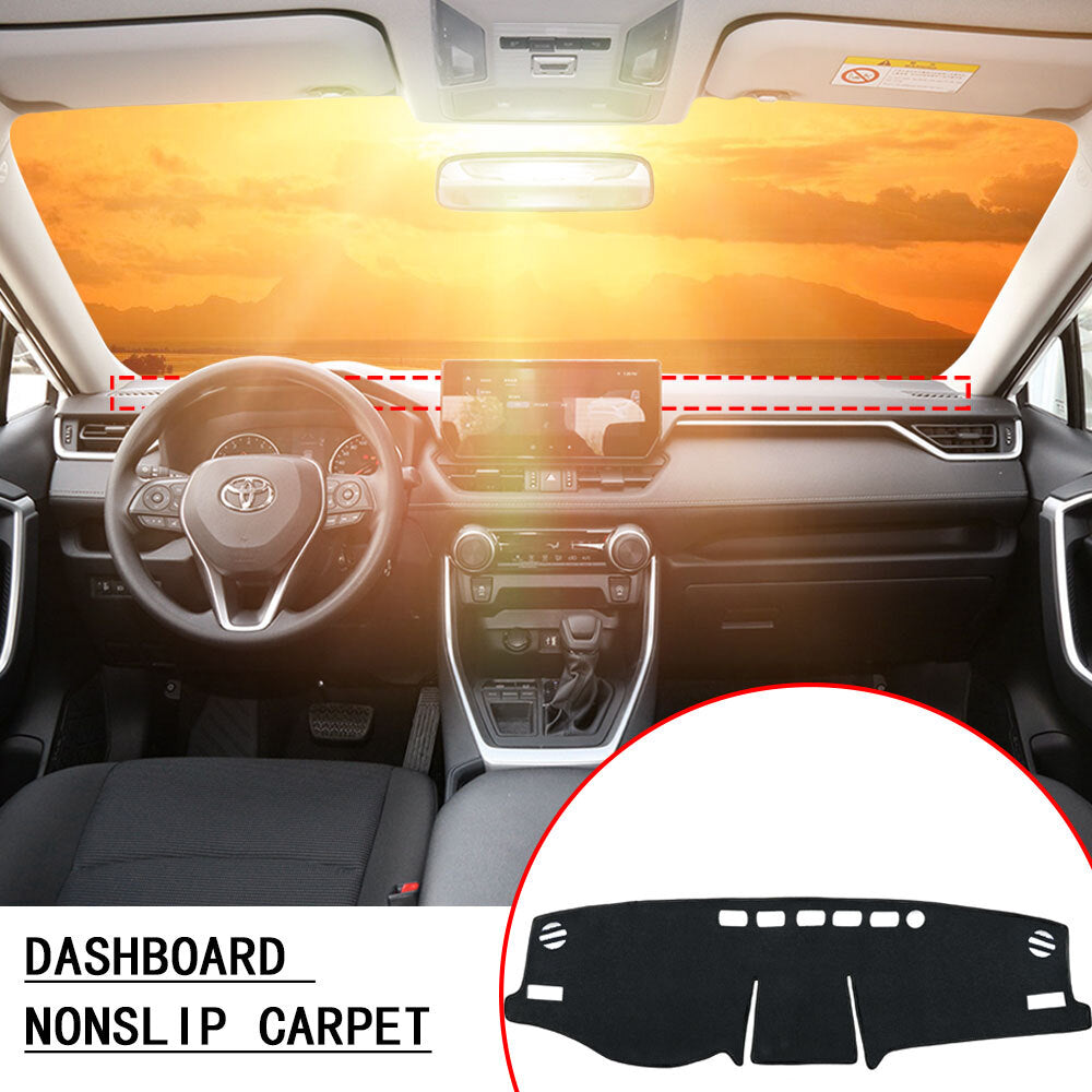 Sunscreen suitable for 2019-2024 Rav4 SUV Black Car Dashboard Protective Cover Dashboard Mat - n