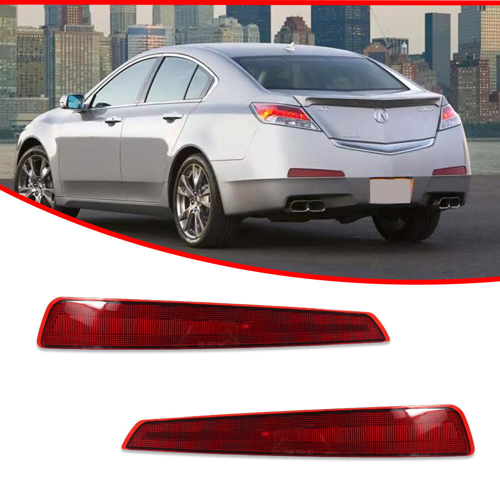 Fits for Acura TL 2009 2010 2011 Right Left Rear Engine Reflector Light Red Pair - v