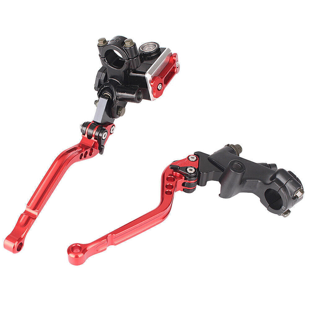 7/8 Motorcycle Universal Clutch Brake Levers Master Cylinder Reservoir UK