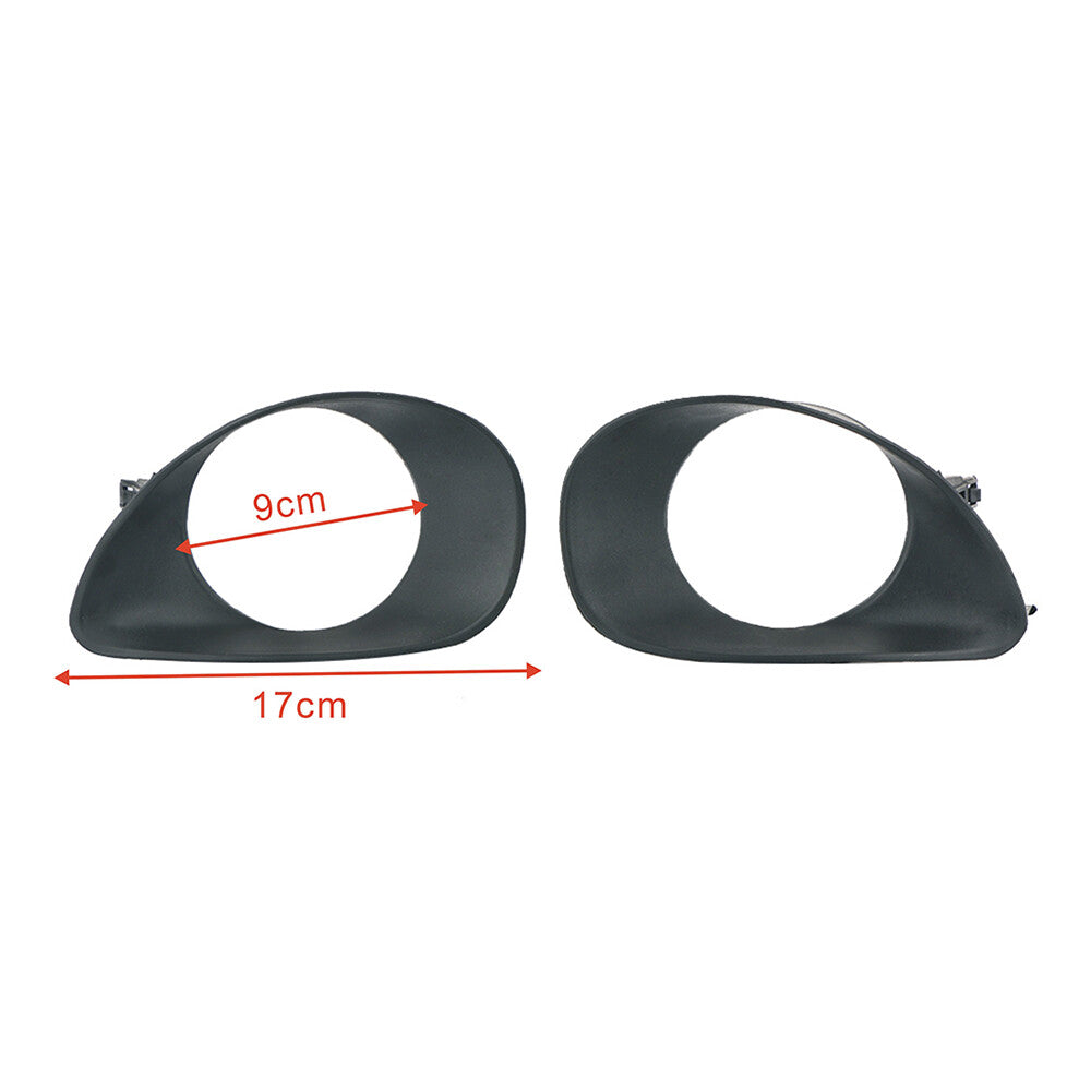 Pair of fog light grill covers for Toyota Yaris 2006 - 2011 Hatchback 2DR 3DR Black