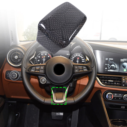 Honeycomb carbon fiber is suitable for the for Alfa Romeo for Stelvio /Giulia steering wheel trim cover 2020 - 23- n