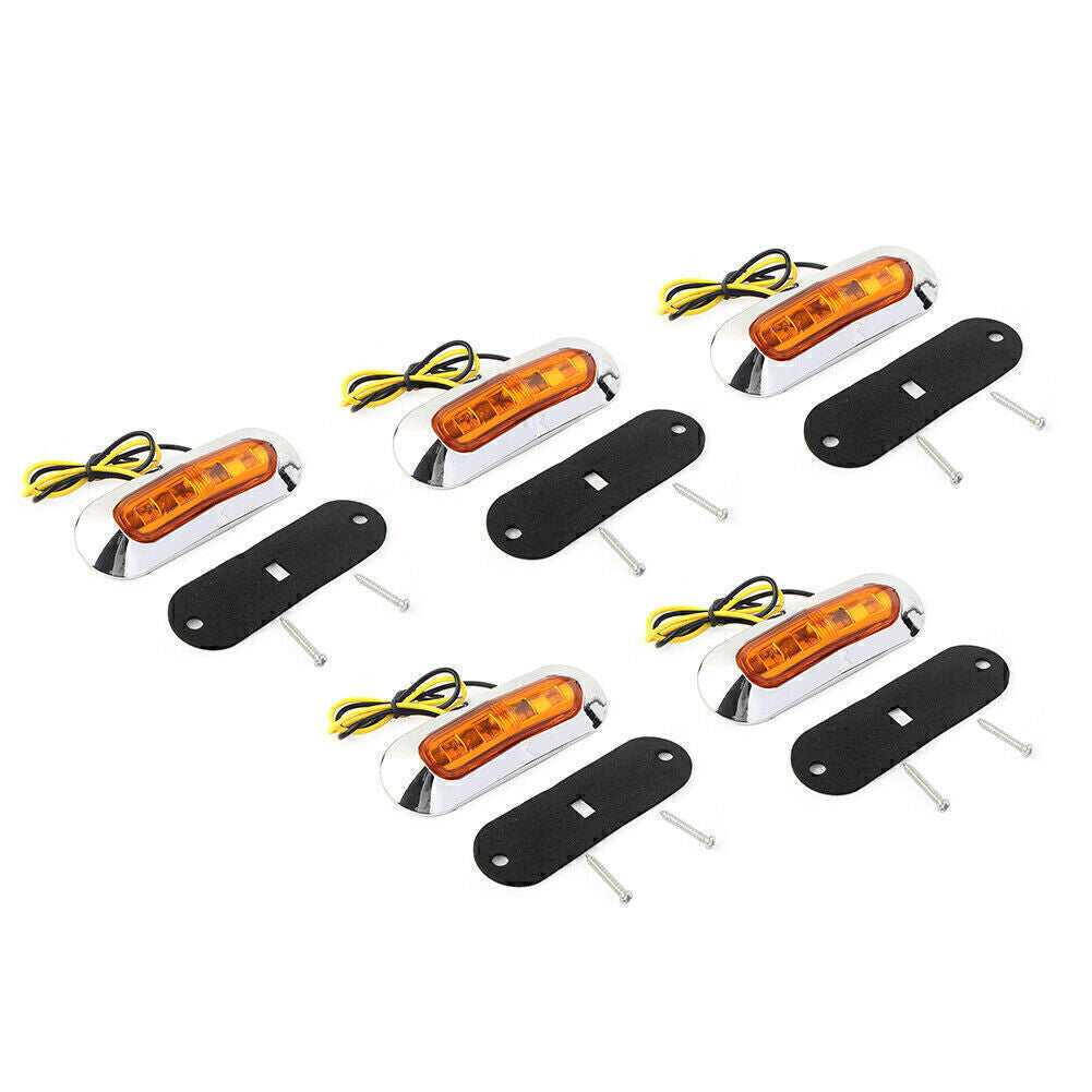 5x 4 LED Side Clearance Marker Light Fit Car Truck Trailer Pickup 12V 24V