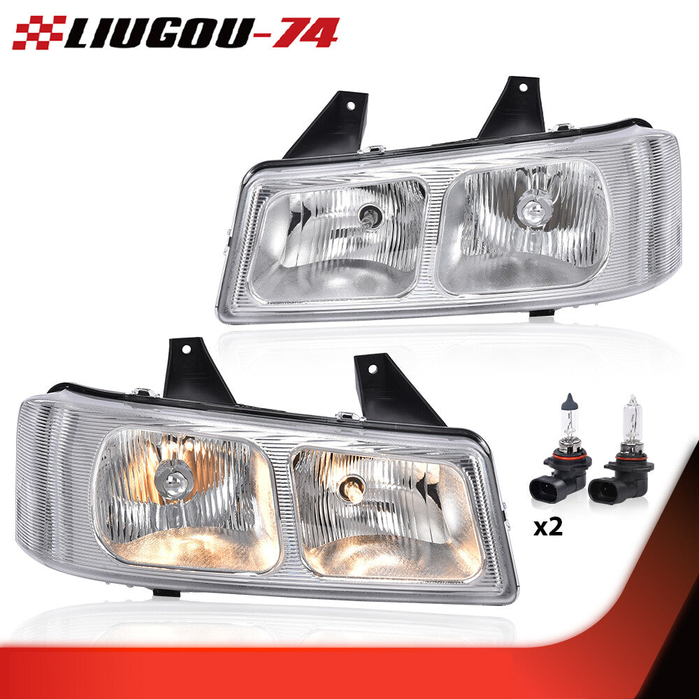Fits 03-19 for Express for GMC Savana Van for CHRome/Clear Headlights Headlamp 2 pcs - v