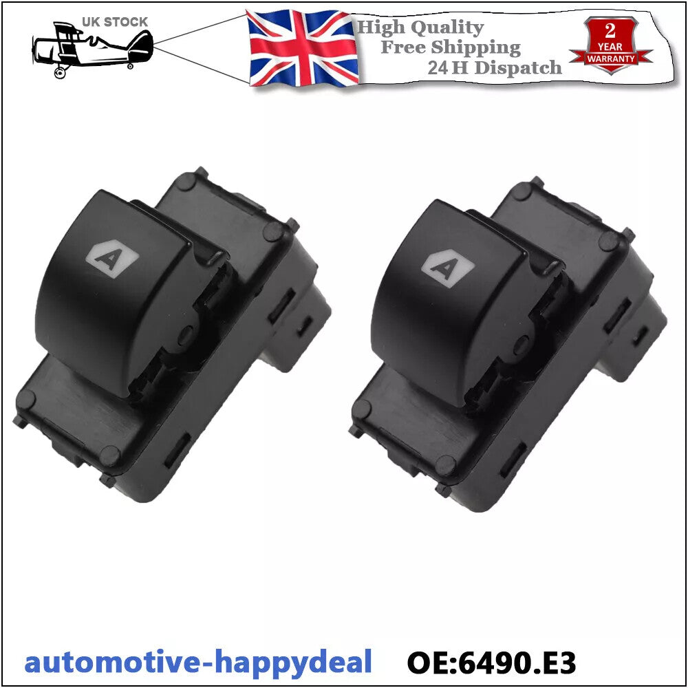 2X for CITROEN BERLINGO for PEUGEOT PARTNER FRONT RIGHT ELECTRIC WINDOW SWITCH