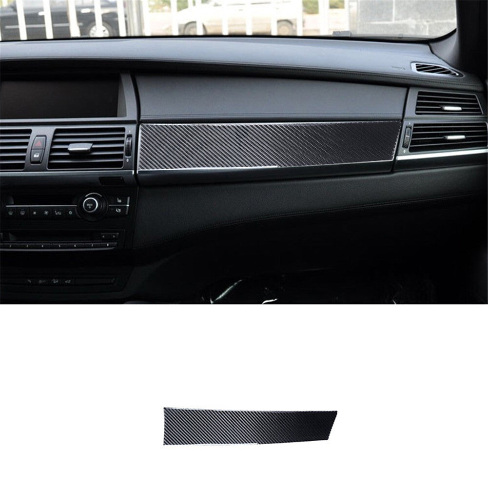 Carbon Fiber Passenger Storage Panel Cover Trim for BMW X5 E70 X6 E71 2008-2013