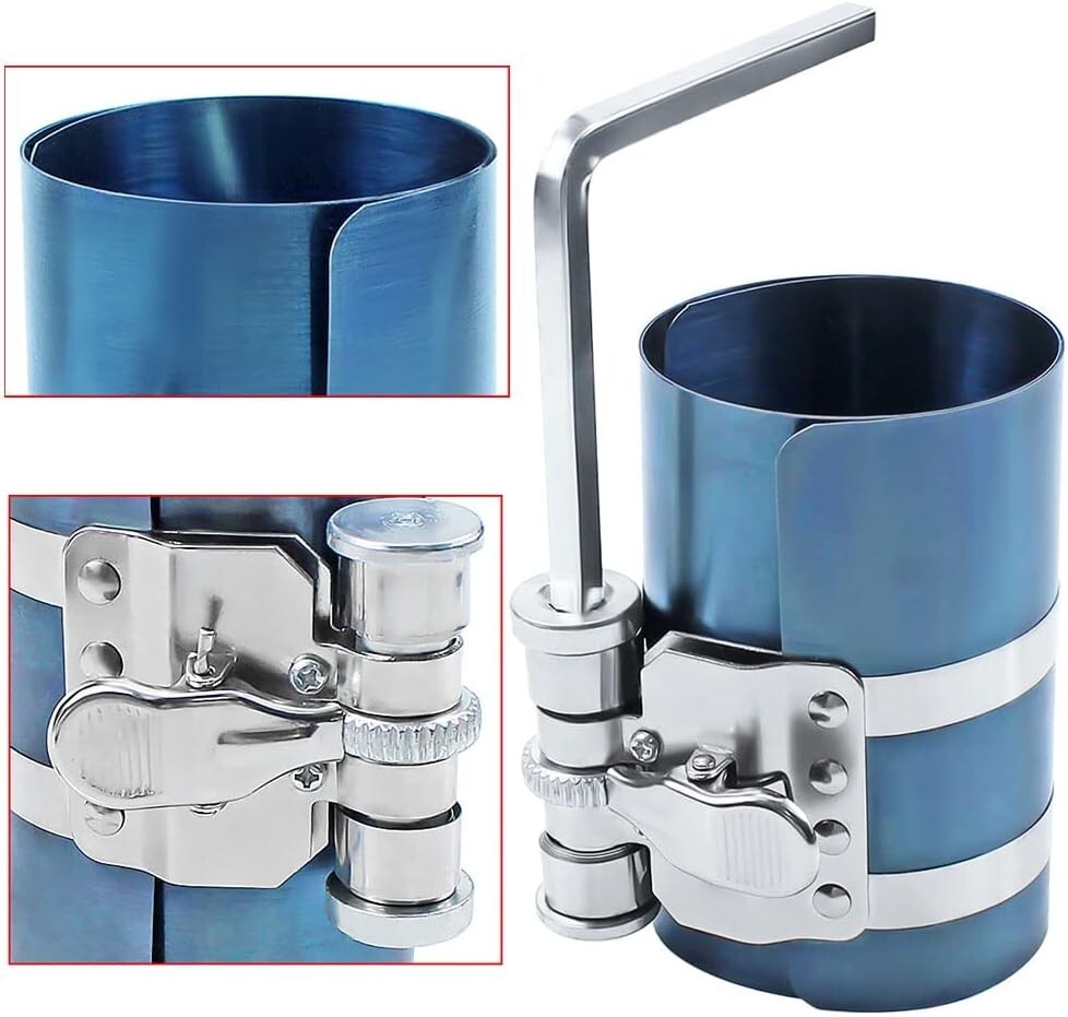 4¡± Piston Ring Compressor, Adjustable Ratchet Piston Installer Tool Removal Tool