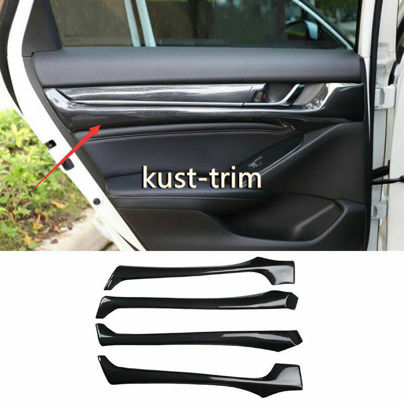 Fit for Honda Accord 2018-2021 Carbon ABS Interior Door Panel Cover Trim 4pcs n