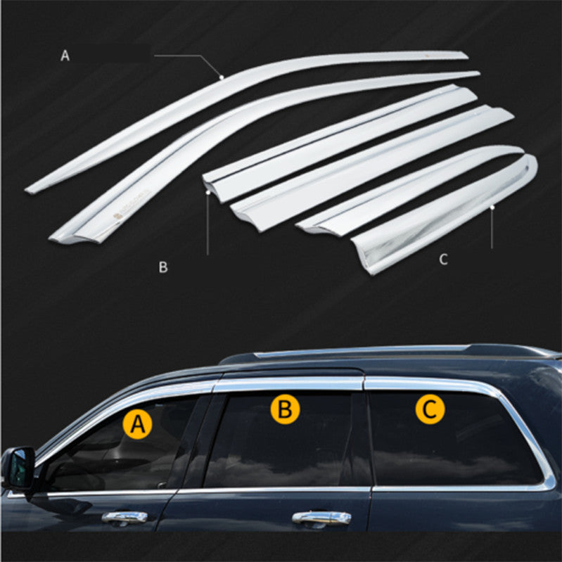 Chrome Window Visor Sun Rain Guard Vent Shade For 2017-18 for Jeep Grand Cherokee n