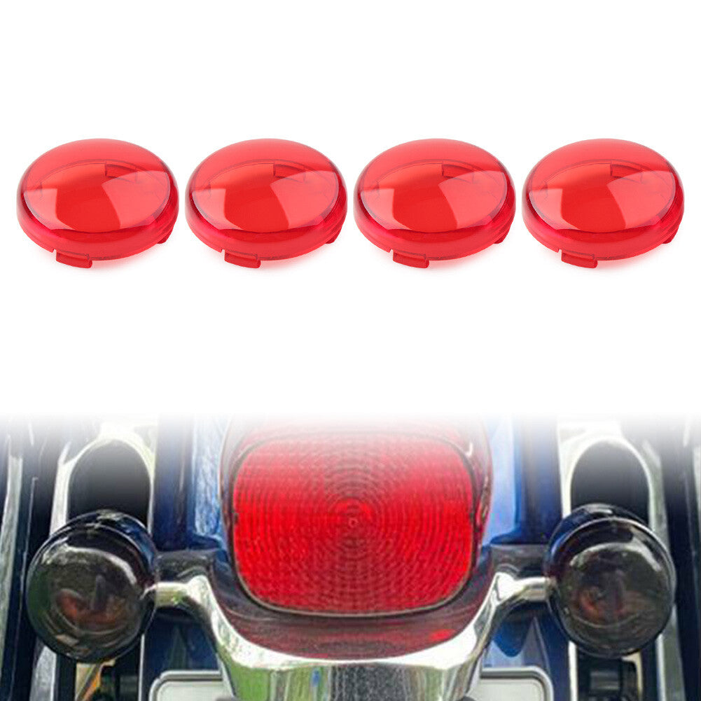 Turn Signal Lens Light Cover Guard for Harley Touring Softail Dyna Red 4pcs Q