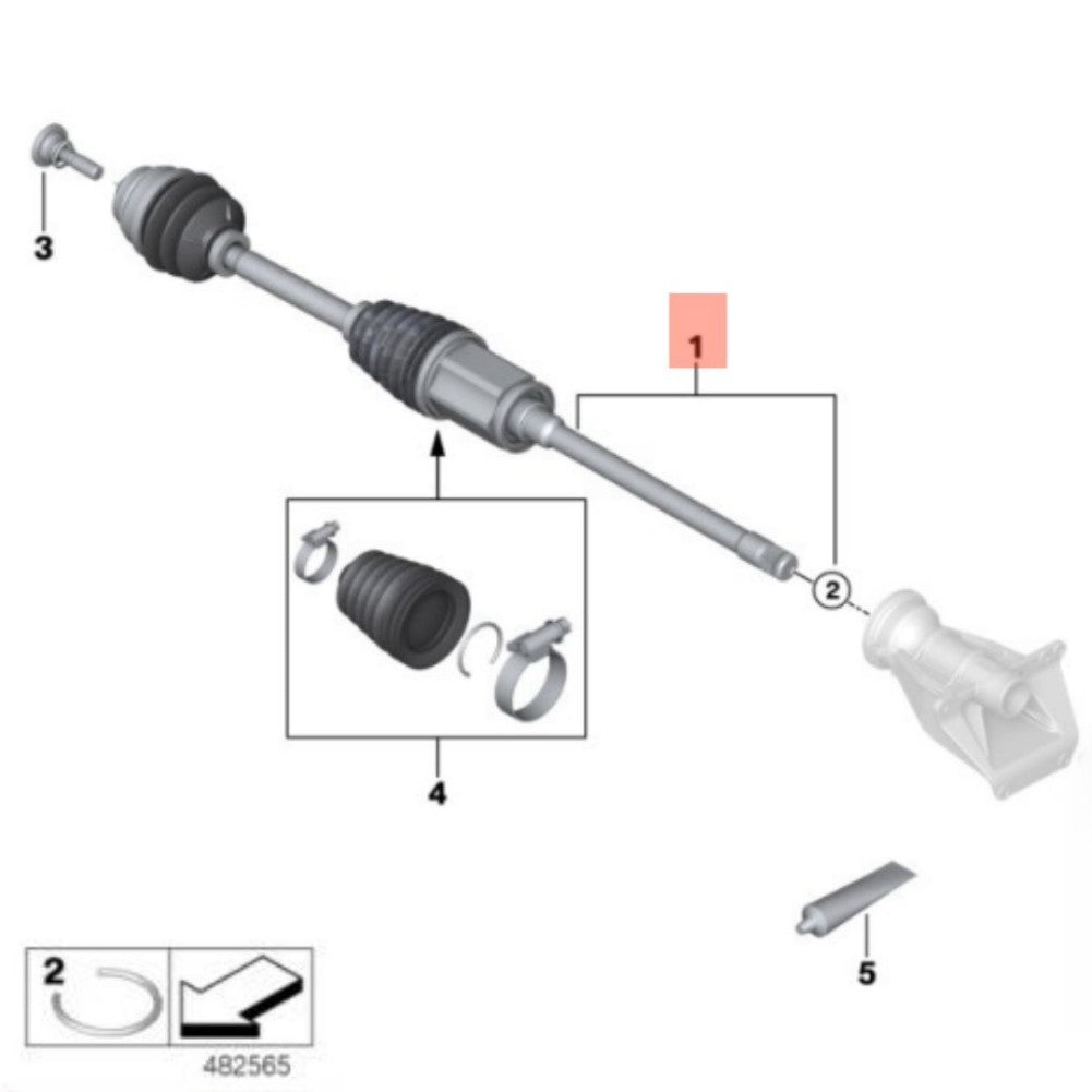 CV Axle Assembly for BMW X5 X6 X7 2019-2021
