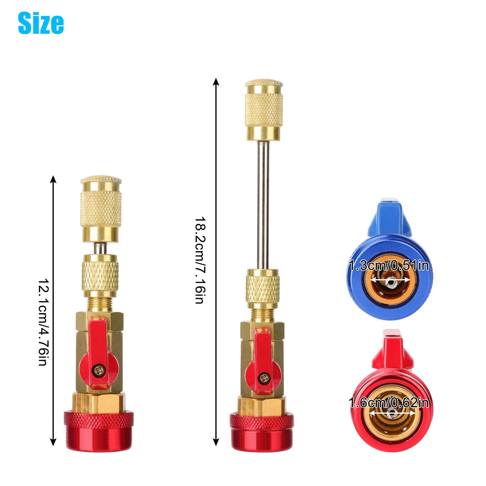 2Pcs HVAC AC R134A Valve Core High Low Pressure Quick Remover Installer Tool