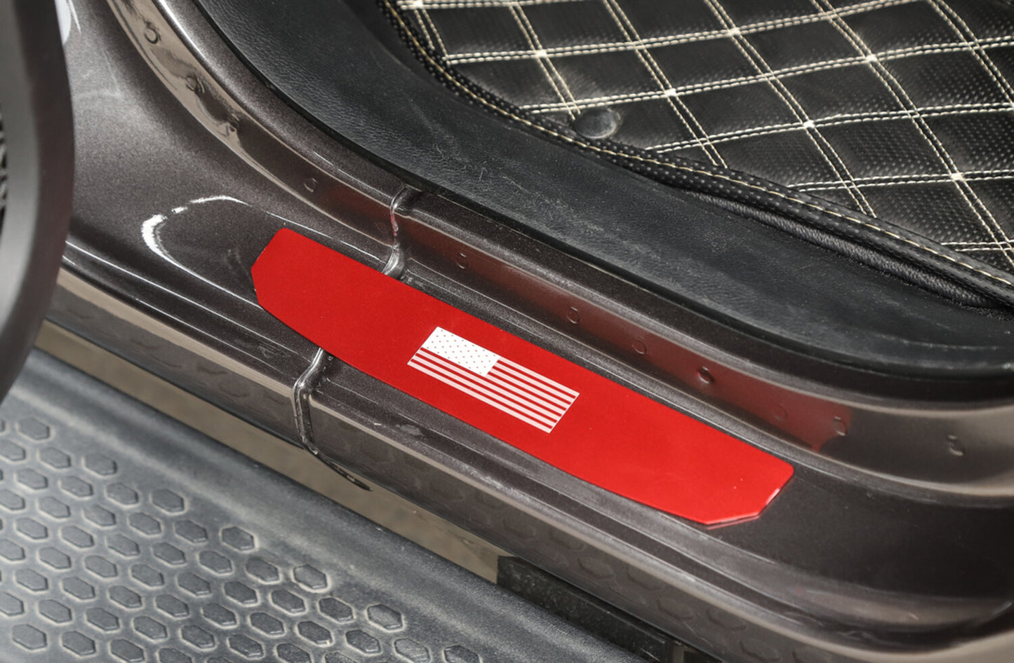 Aluminum Red Door Sill Guards for 2020-2024 for Jeep Gladiator JT Entry Protection