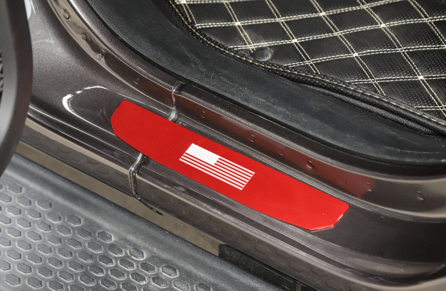 Aluminum Red Door Sill Guards for 2020-2024 for Jeep Gladiator JT Entry Protection