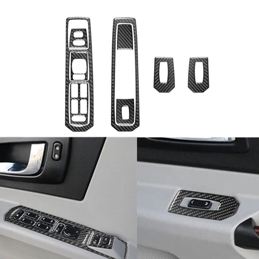 Carbon Fiber Door Window Lift Control Panel Cover Trim for Cadillac CTS 2003-07