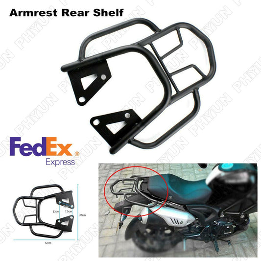 1× Motorcycle Armrest Rear Shelf Scooter Refitted Box Tail Fin Luggage Rack Set Q