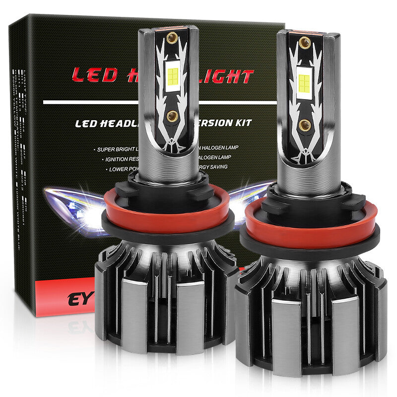 H11 LED Headlight Super Bright Bulbs Kit 6000K White 25000LM High Low Beam 2X
