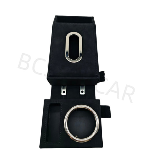 Car Armrest Cushion Mat Tissue Storage Box Center Console Protection Black Q