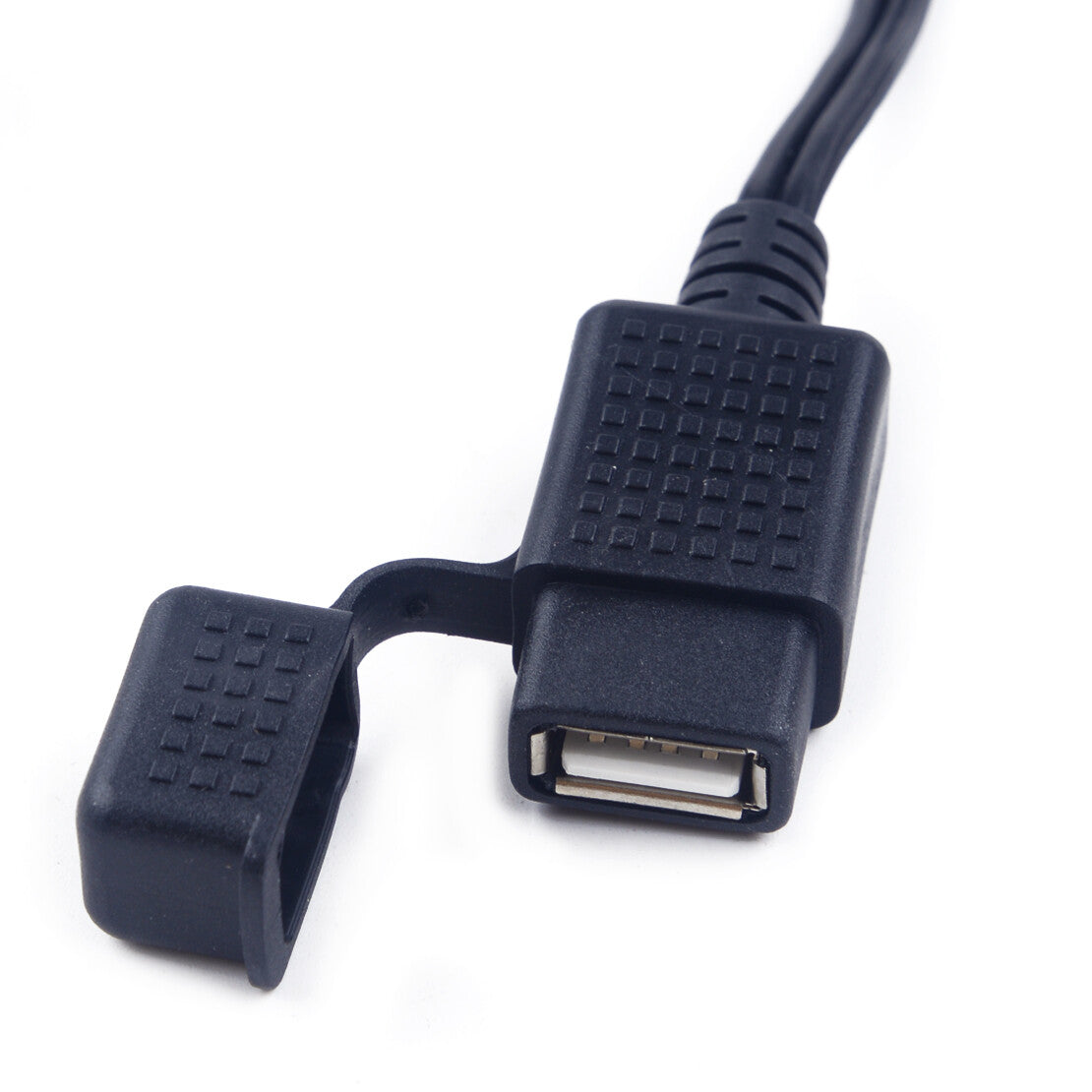 Motorcycle SAE to USB Adapter Cable w/ Waterproof Caps for Cell Phone Charger v
