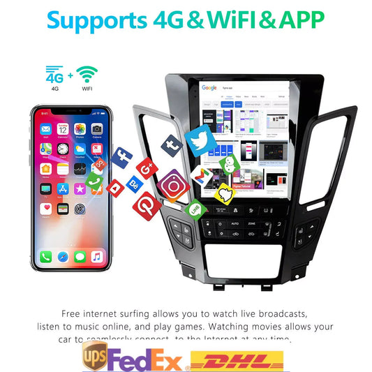 10.4-inch Android 11 CarPlay, Stereo GPS, Bluetooth 1080p, compatible with 2006-2016 for Cadillac CTS.