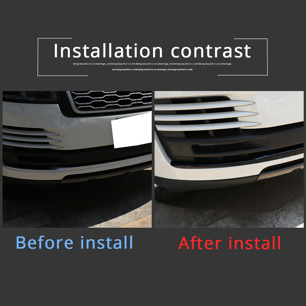 Suitable for Range Rover HSE Vogue L405 18-21 Black front bumper grille body molding trim - n