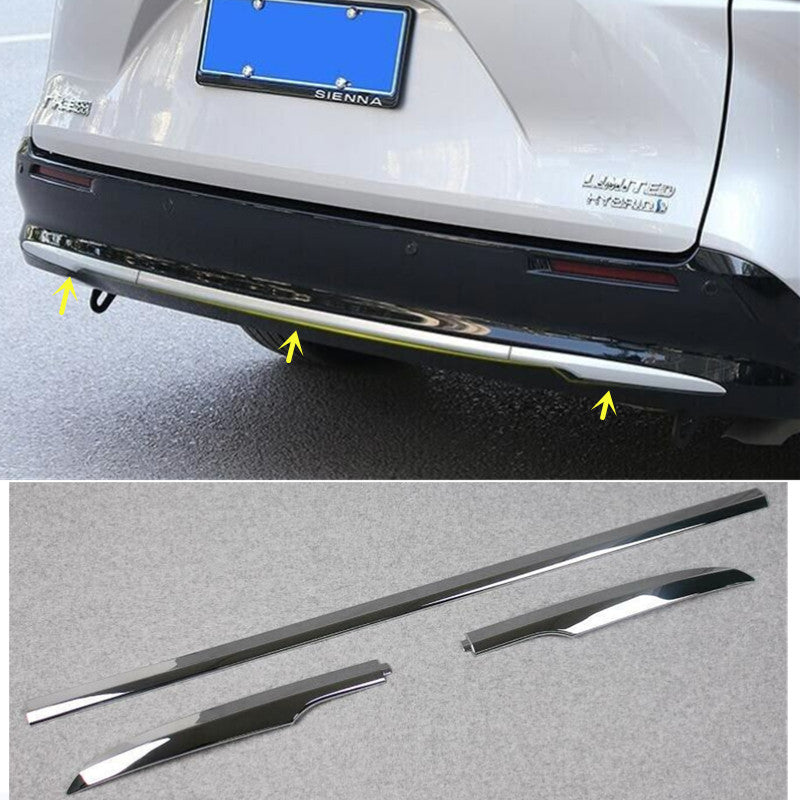 Rear Lower Bumper Molding Cover Trim for Sienna LE 2021-2023 ABS chrome B n